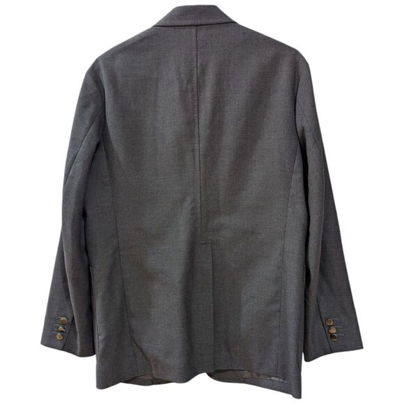 United Tokyo Men's Size 2 Slim Fit Wool Blend Three Button Blazer Charcoal Grey - Picture 2 of 8